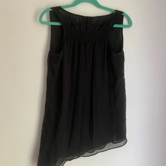 Romeo & Juliet Couture Womens size L black sheer studded a symmetrical tank top - Picture 4 of 6